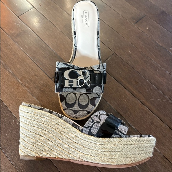 Coach Black and Cream Platform Shoes with Signature Style size 9.5 - Picture 5 of 5